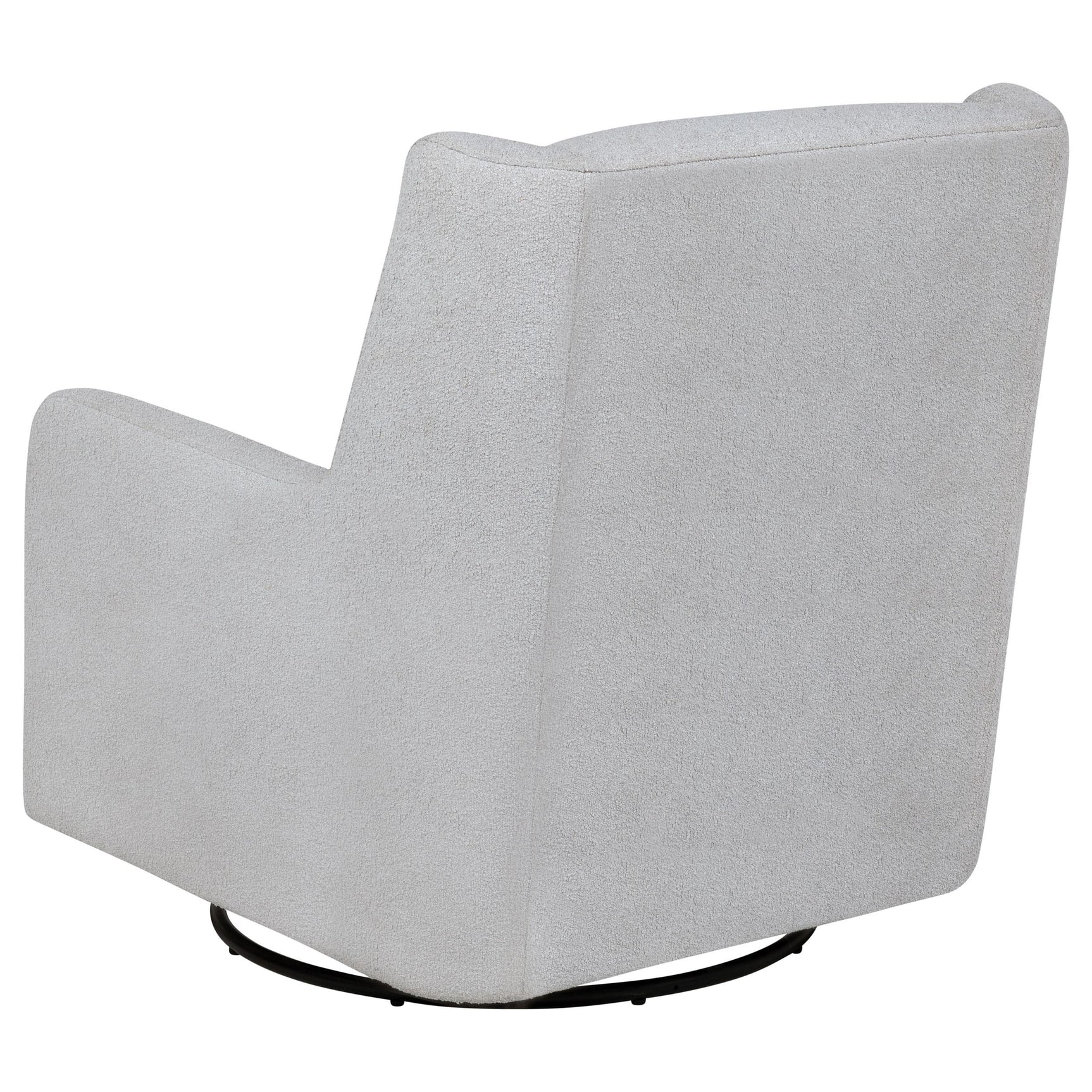 Serra Boucle Upholstered Swivel Glider Recliner Dove Grey swivel base detail