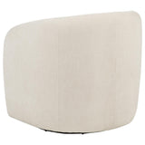 Plush attached seat cushion of Gerley swivel chair