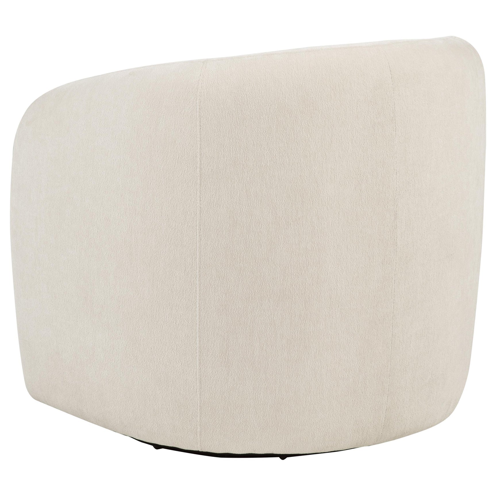 Plush attached seat cushion of Gerley swivel chair