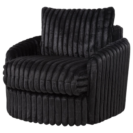 Detail of swivel base on Sarco arm chair