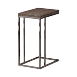 Pedro Expandable Top Accent Table weathered grey and black side view