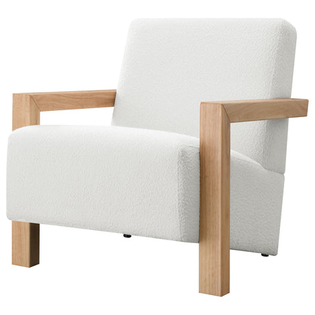 Back view of Fitzroy Boucle upholstered armchair
