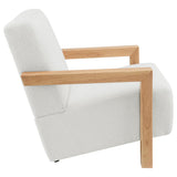 Armrest and wood grain detail on Fitzroy chair