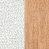 Full view of Fitzroy ivory boucle armchair in room