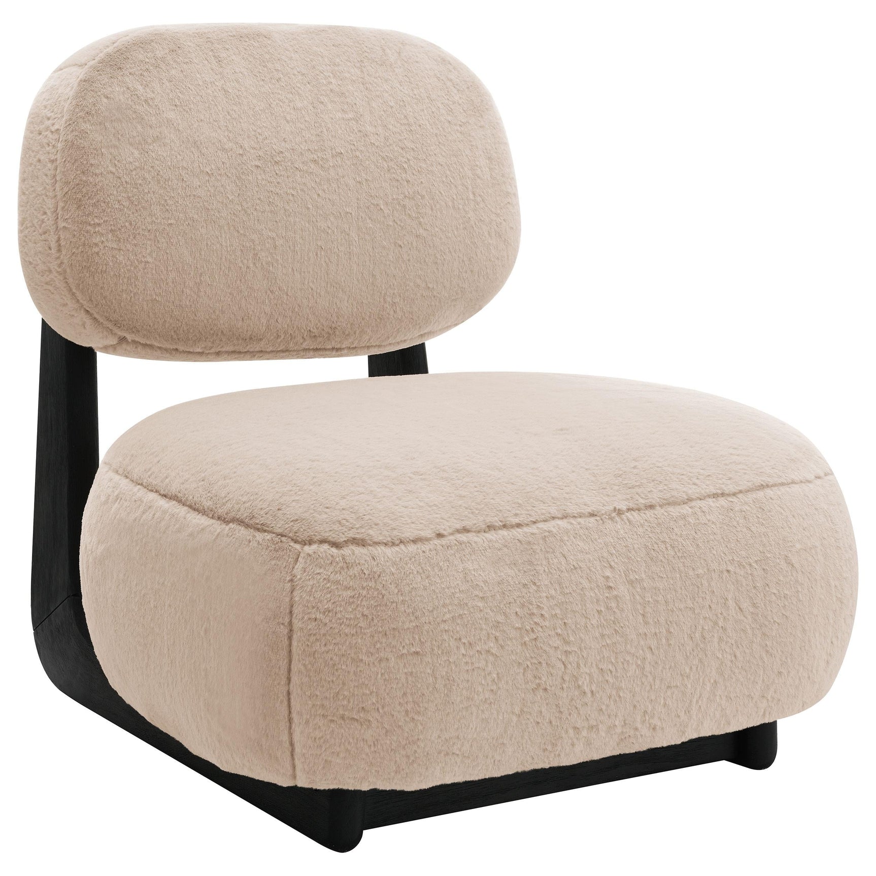 Duffie Accent Chair side angle showing black support frame