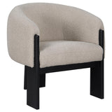 Valdez chair side profile in beige boucle fabric