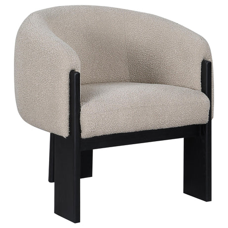 Valdez chair side profile in beige boucle fabric