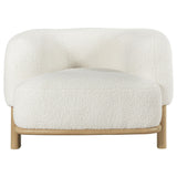 Back view of Lawler Ivory Upholstered Barrel Back Accent Chair