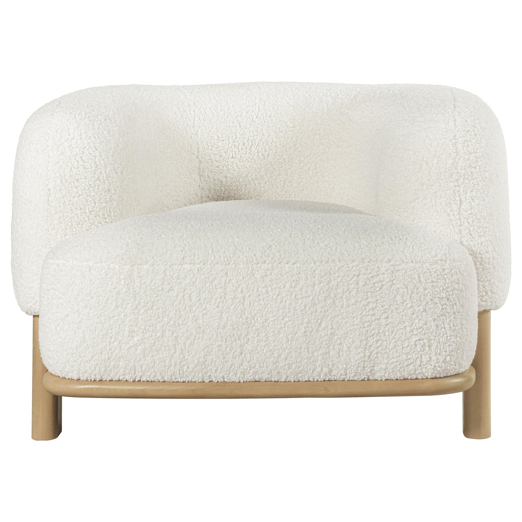 Back view of Lawler Ivory Upholstered Barrel Back Accent Chair
