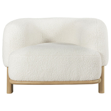 Back view of Lawler Ivory Upholstered Barrel Back Accent Chair