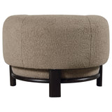 Seat cushion detail in mushroom fabric