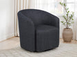 Side view of Mossbrook Anthracite Fabric Swivel Accent Chair