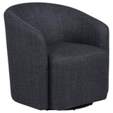 Mossbrook Fabric Upholstered Swivel Accent Chair Anthracite