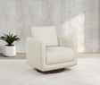 Swivel base detail of Iris ivory accent chair