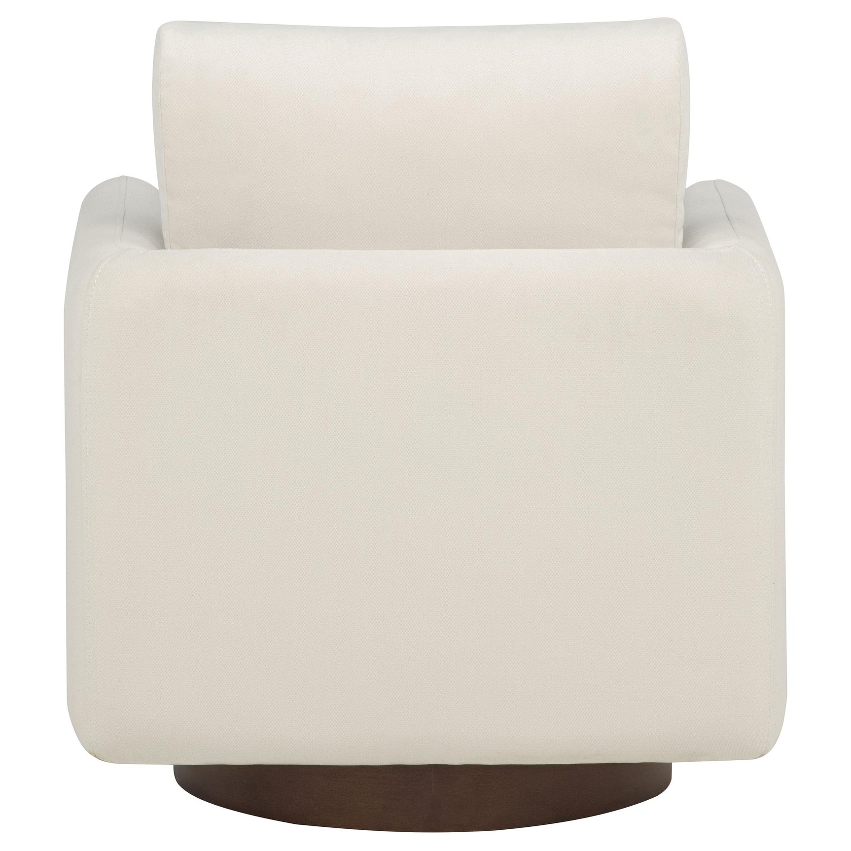 Coffee brown wood base of swivel chair