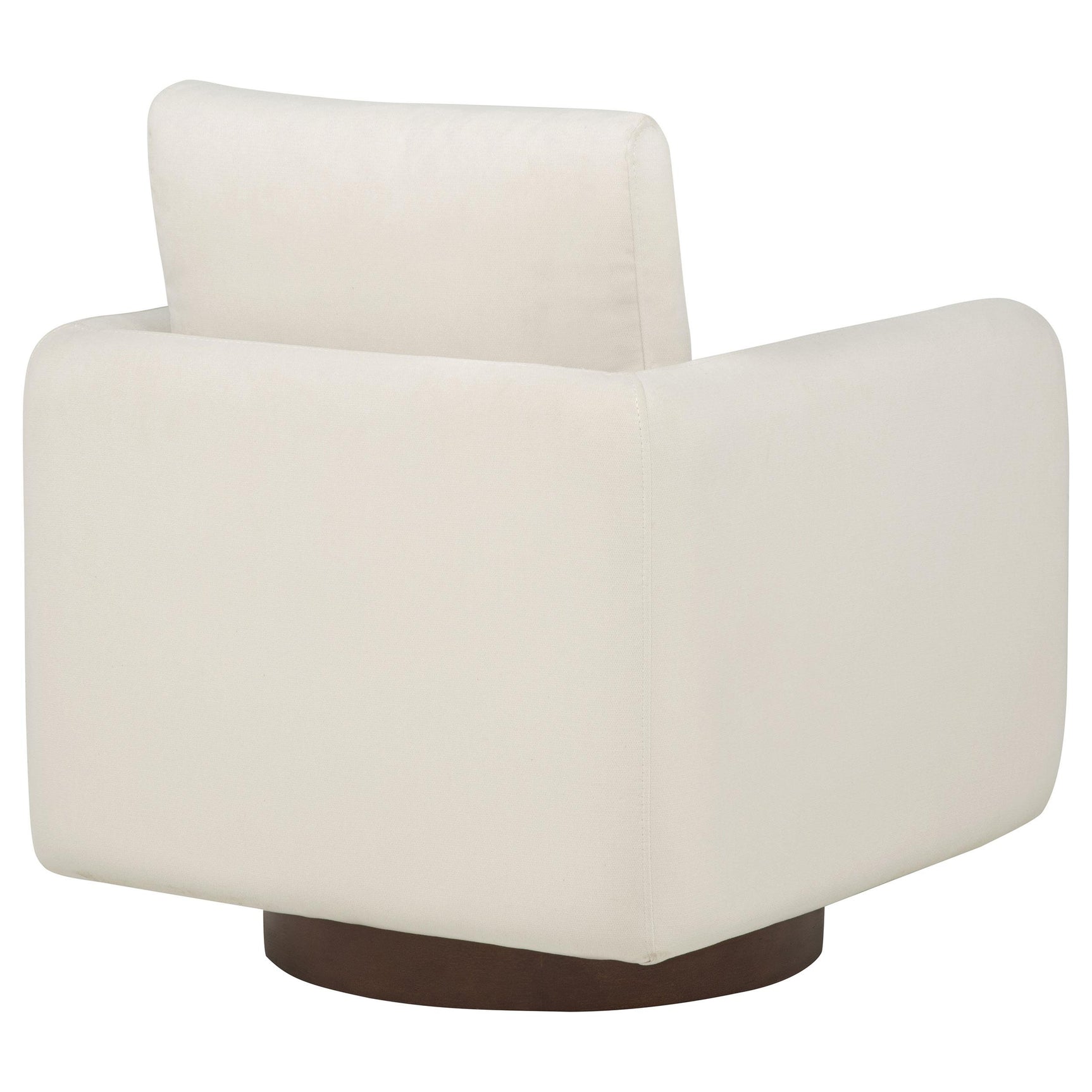 Loose back pillow on ivory accent chair