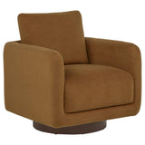 Iris Fabric Upholstered Swivel Accent Chair Rust