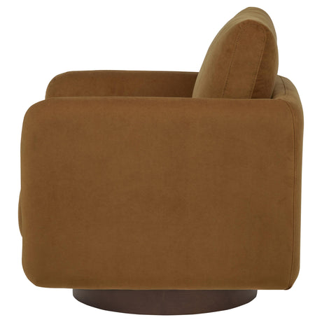 Back view showing tight back cushion on Iris swivel chair