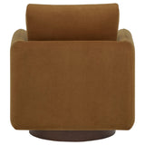 Iris Fabric Upholstered Swivel Accent Chair Rust