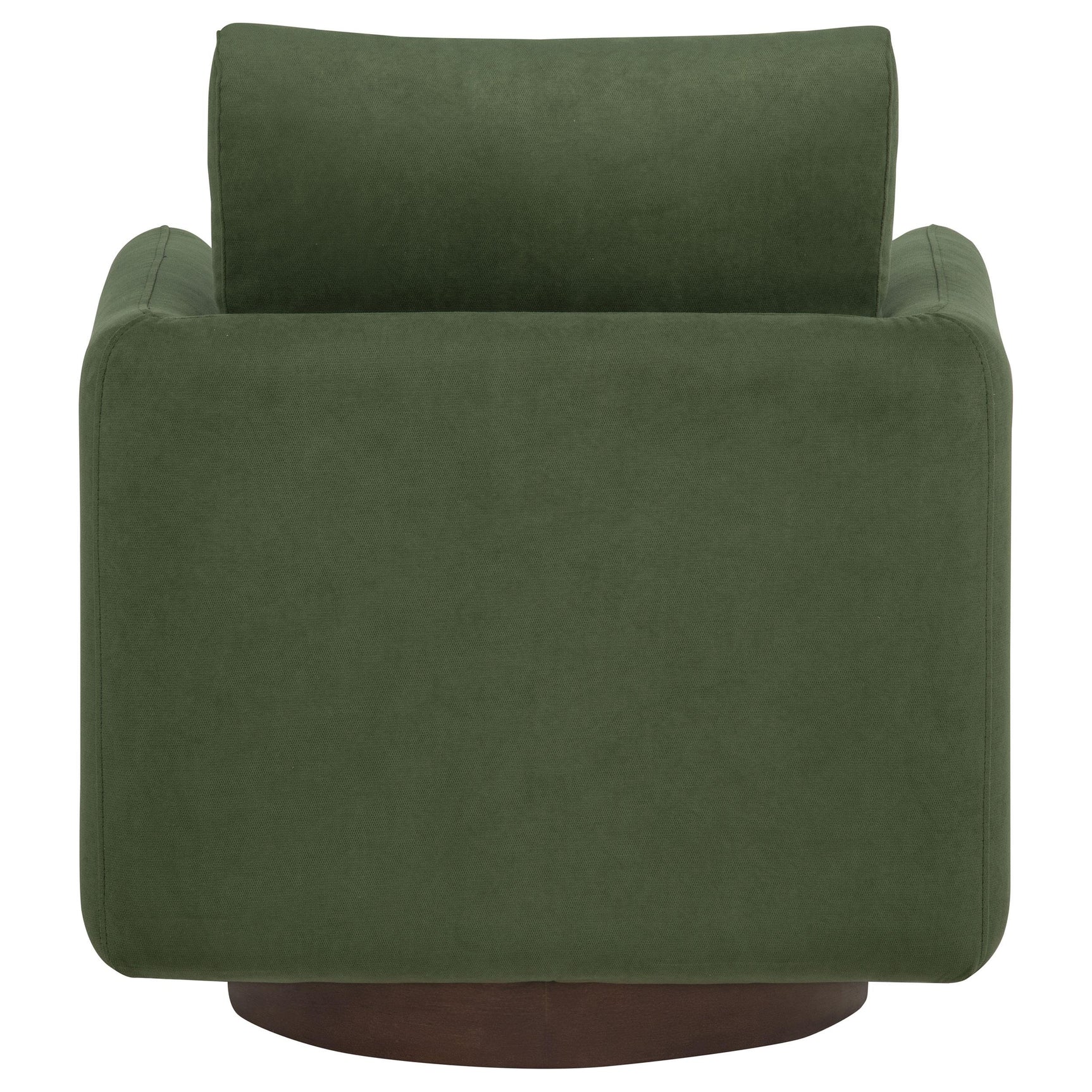 Iris Accent Chair in matcha fabric with swivel wood base