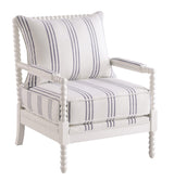 Blanchett Upholstered Accent Chair side angle showing spindle legs