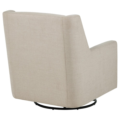 Swivel mechanism under Sorrel glider chair