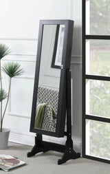 Tutuola Jewelry Cheval Mirror Black - Ella Furniture