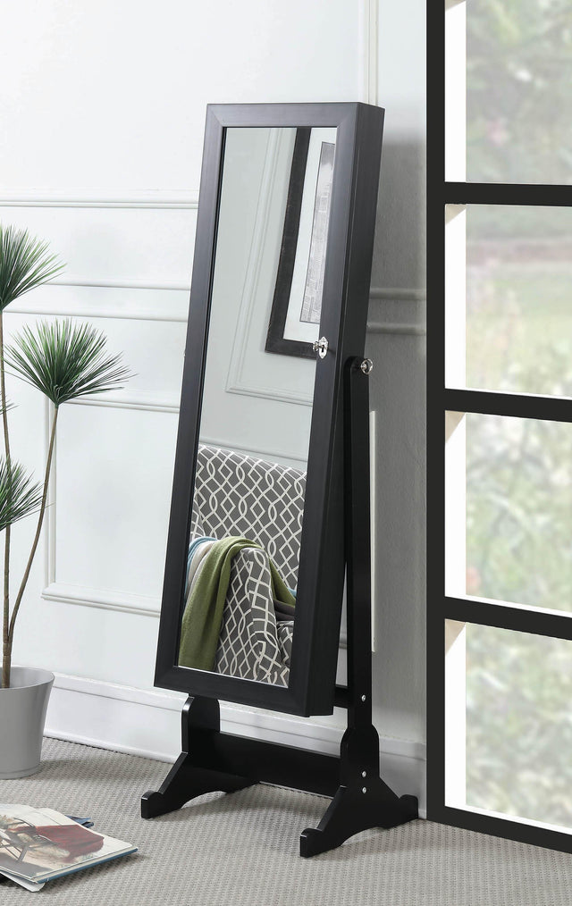Tutuola Jewelry Cheval Mirror Black - Ella Furniture