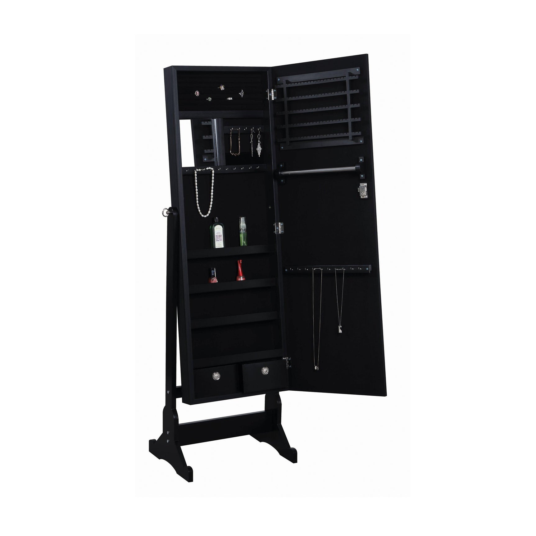 Tutuola Jewelry Cheval Mirror Black - Ella Furniture