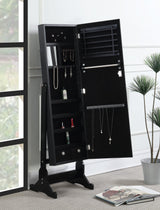 Tutuola Jewelry Cheval Mirror Black - Ella Furniture