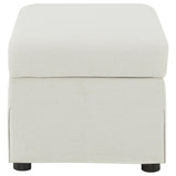 Winter storage ottoman open showing interior space