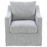 Side view of Winter Upholstered Sloped Arm Swivel Accent Chair