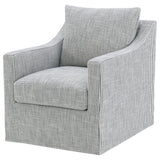 Back angle of Winter Grey Upholstered Swivel Chair