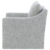 Close-up of chair arm and fabric
