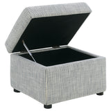 Winter ottoman storage ottoman close-up lid open