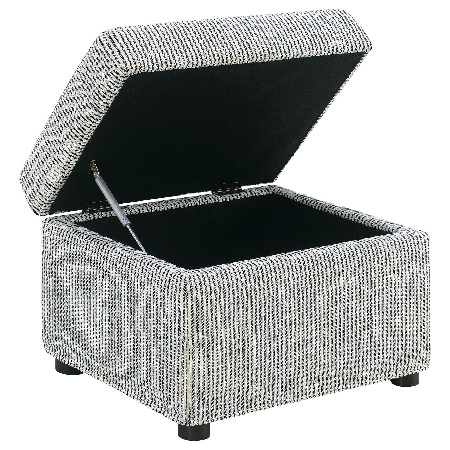 Winter ottoman storage ottoman close-up lid open