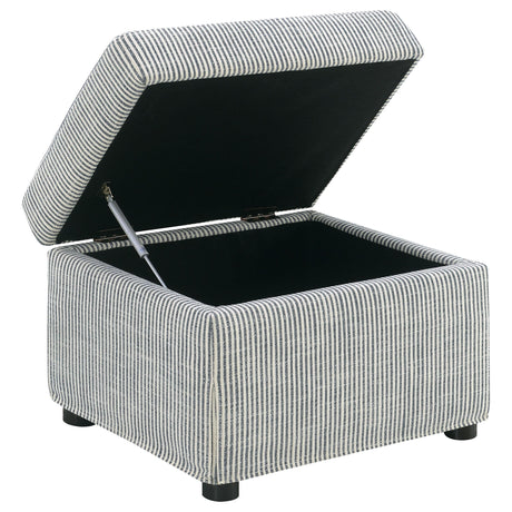 Winter ottoman storage ottoman close-up lid open