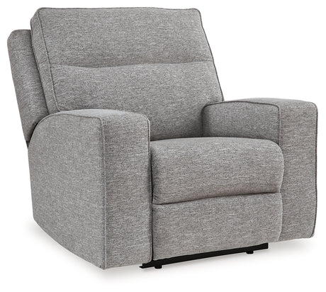 Biscoe loveseat close-up angled view