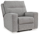 side view of Biscoe Pewter Textured Nuvella Power Recliner recliner