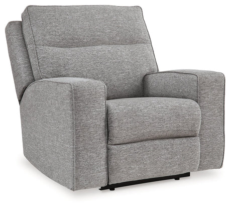 side view of Biscoe Pewter Textured Nuvella Power Recliner recliner