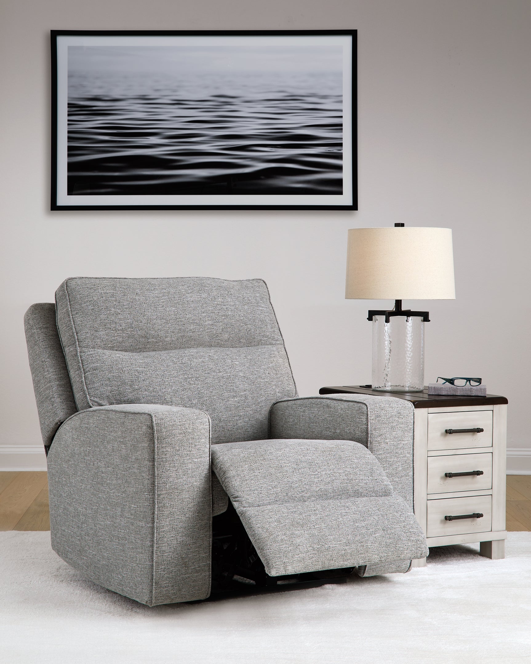 Biscoe 3-piece pewtering reclining sofa set front view