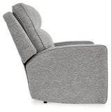 side view of Biscoe Pewter Textured Nuvella Power Recliner recliner