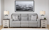 Biscoe 3-piece pewtering reclining sofa set front view