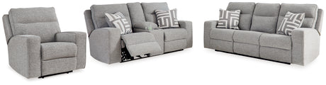 Biscoe pewter loveseat angled side view