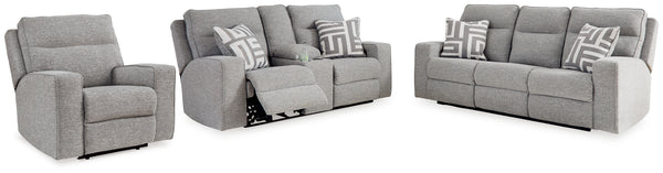 Biscoe pewter loveseat angled side view