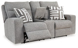 Biscoe loveseat reclined position side view