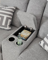Detail of the console and built-in USB charging port