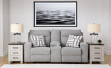 Biscoe 3-piece pewtering reclining sofa set front view