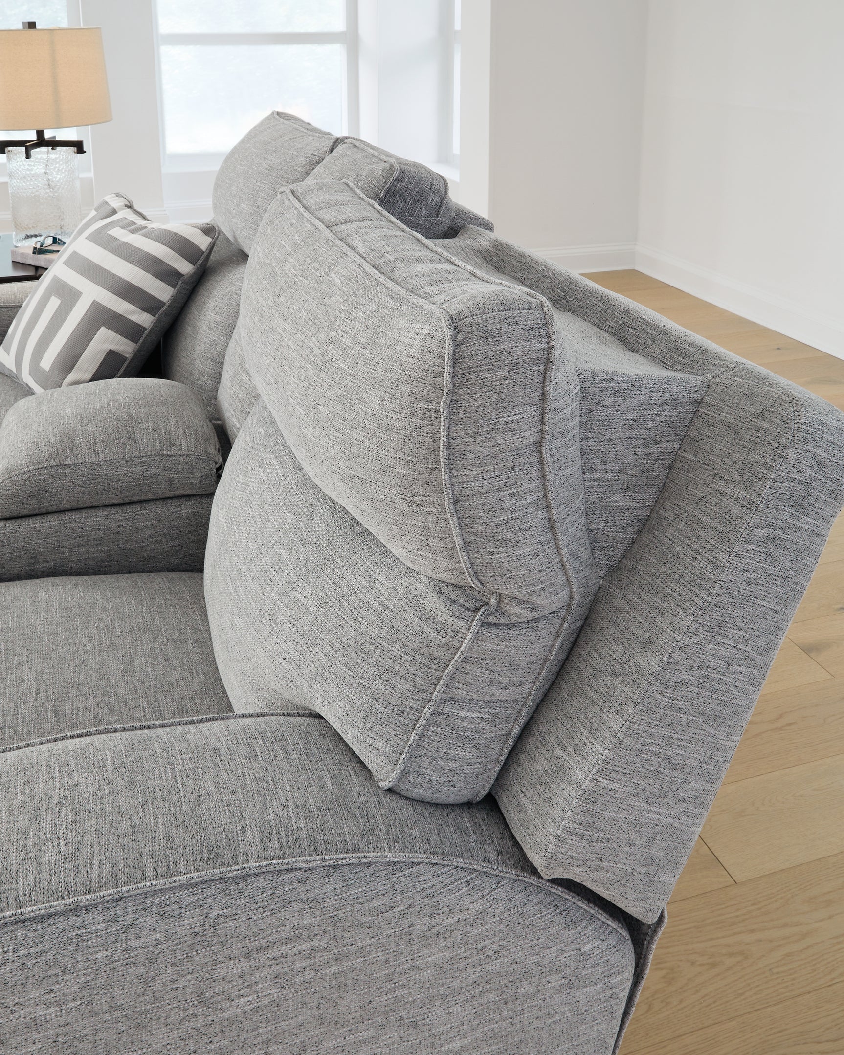 Biscoe 3-piece pewtering reclining sofa set front view