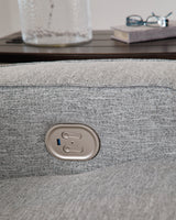 side view of Biscoe Pewter Textured Nuvella Power Recliner recliner
